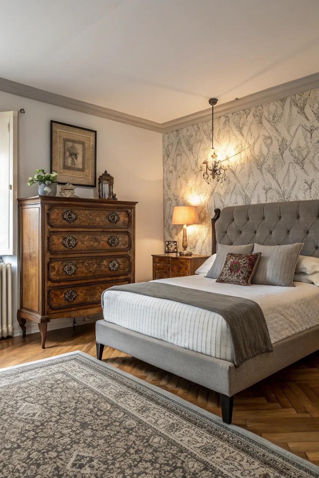 The blend of modern and classic elements creates a timeless look.