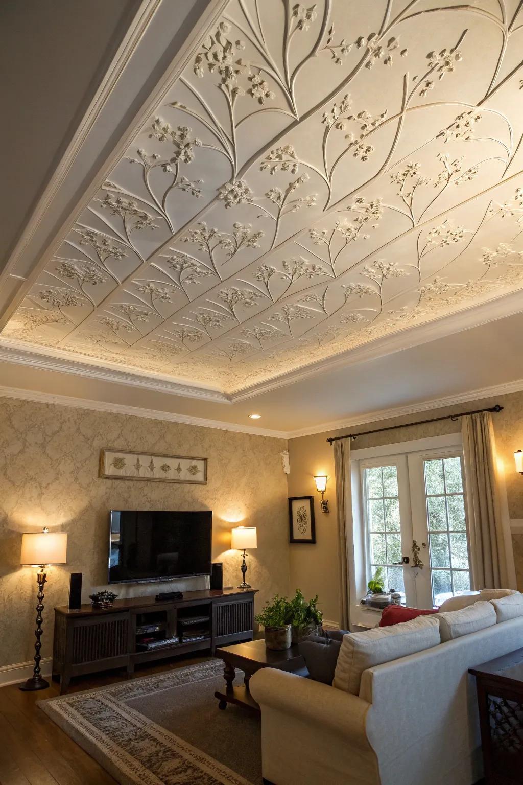 Nature-inspired ceilings invite the outdoors in.