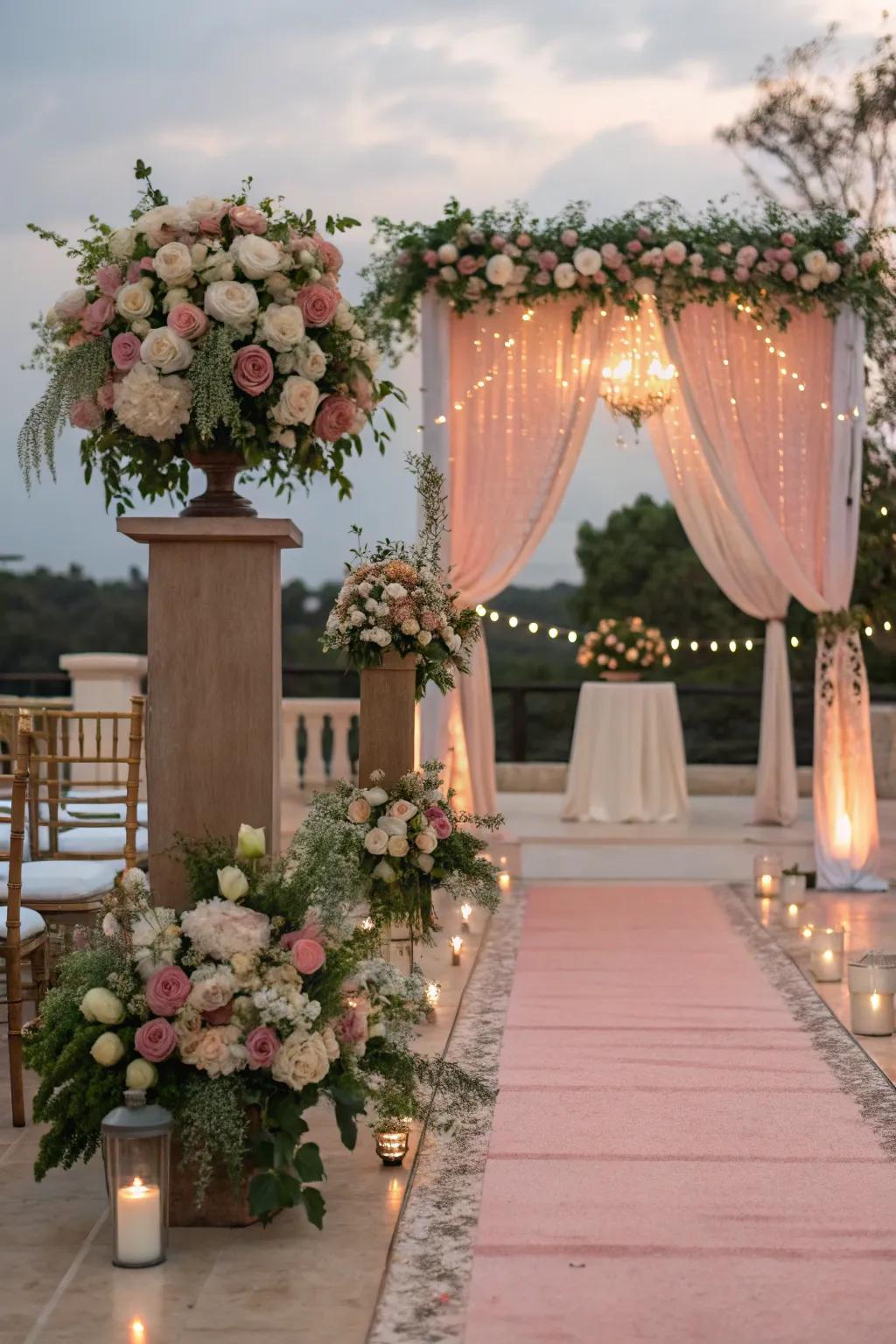 Bold pairing of rosewood blush and emerald.