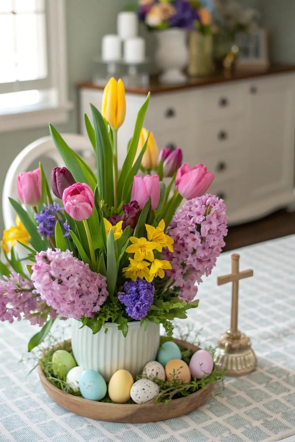 A vibrant floral point of interest that captures the essence of spring.