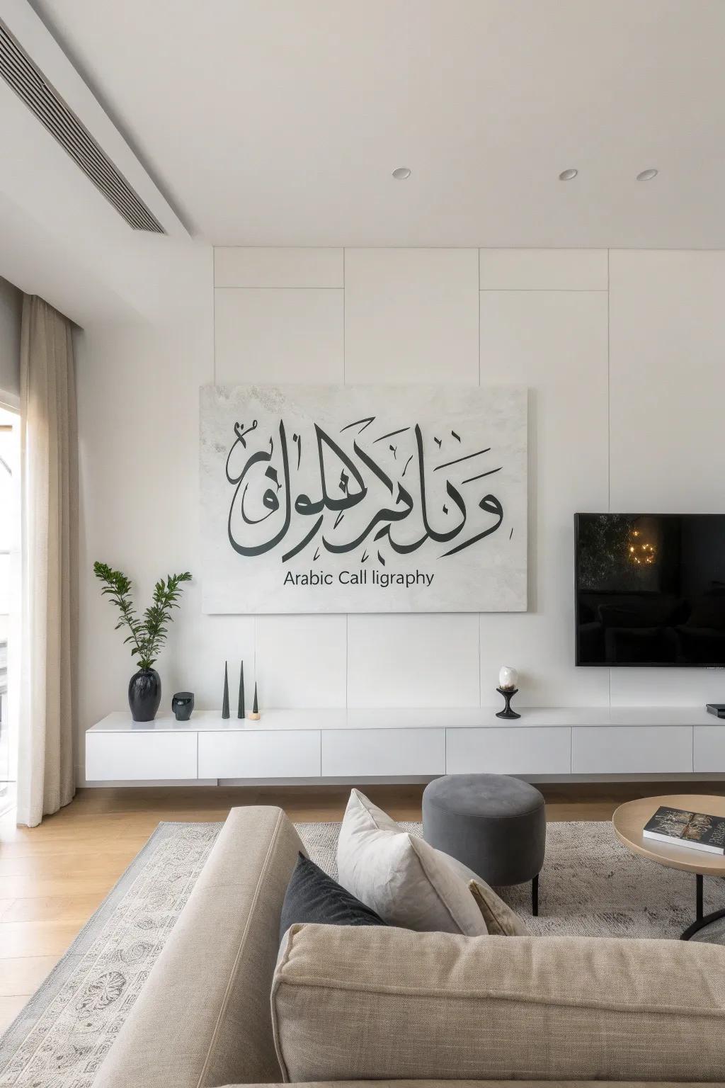 Understated writing is ideal for a pristine, contemporary aesthetic.