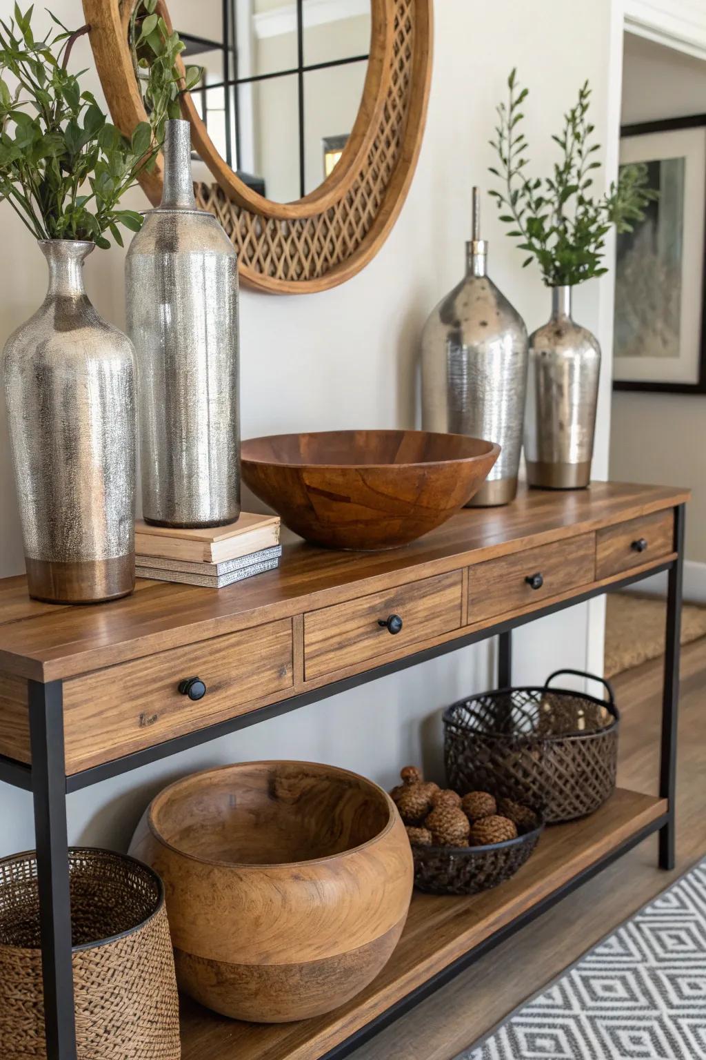 Material mixing enriches your decor with depth and visual interest.