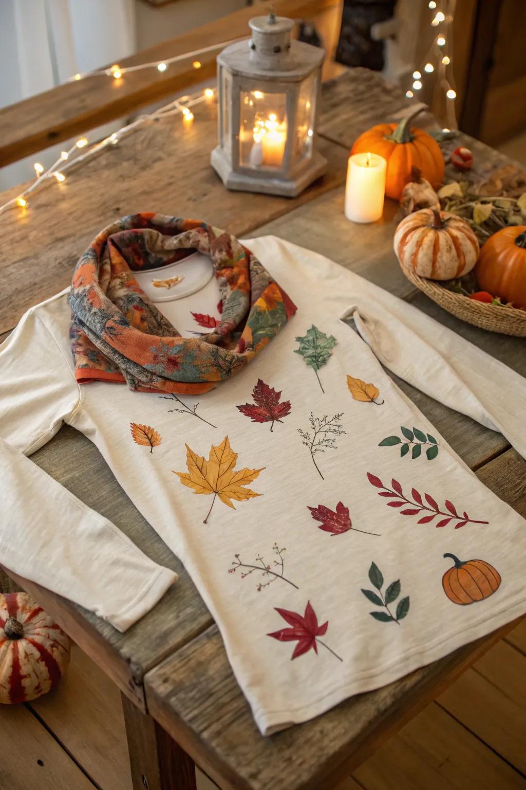 Long sleeves featuring fall motifs are vital for layering.