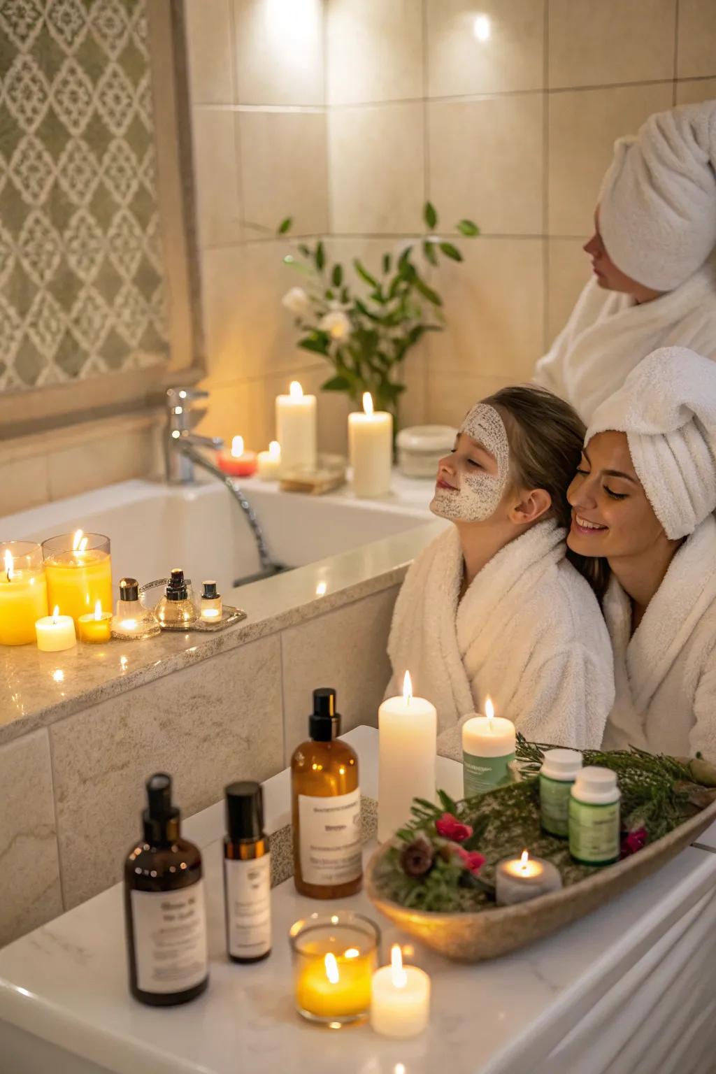 A tranquil home relaxation night for rejuvenation and relaxation.