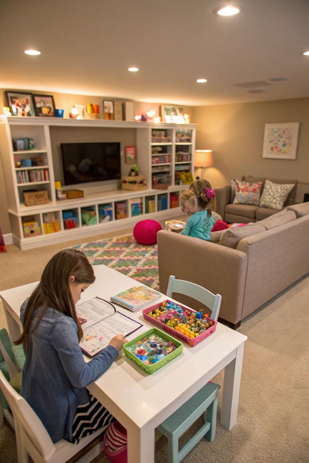 Multi-purpose recreational zones maximize utility and enjoyment.
