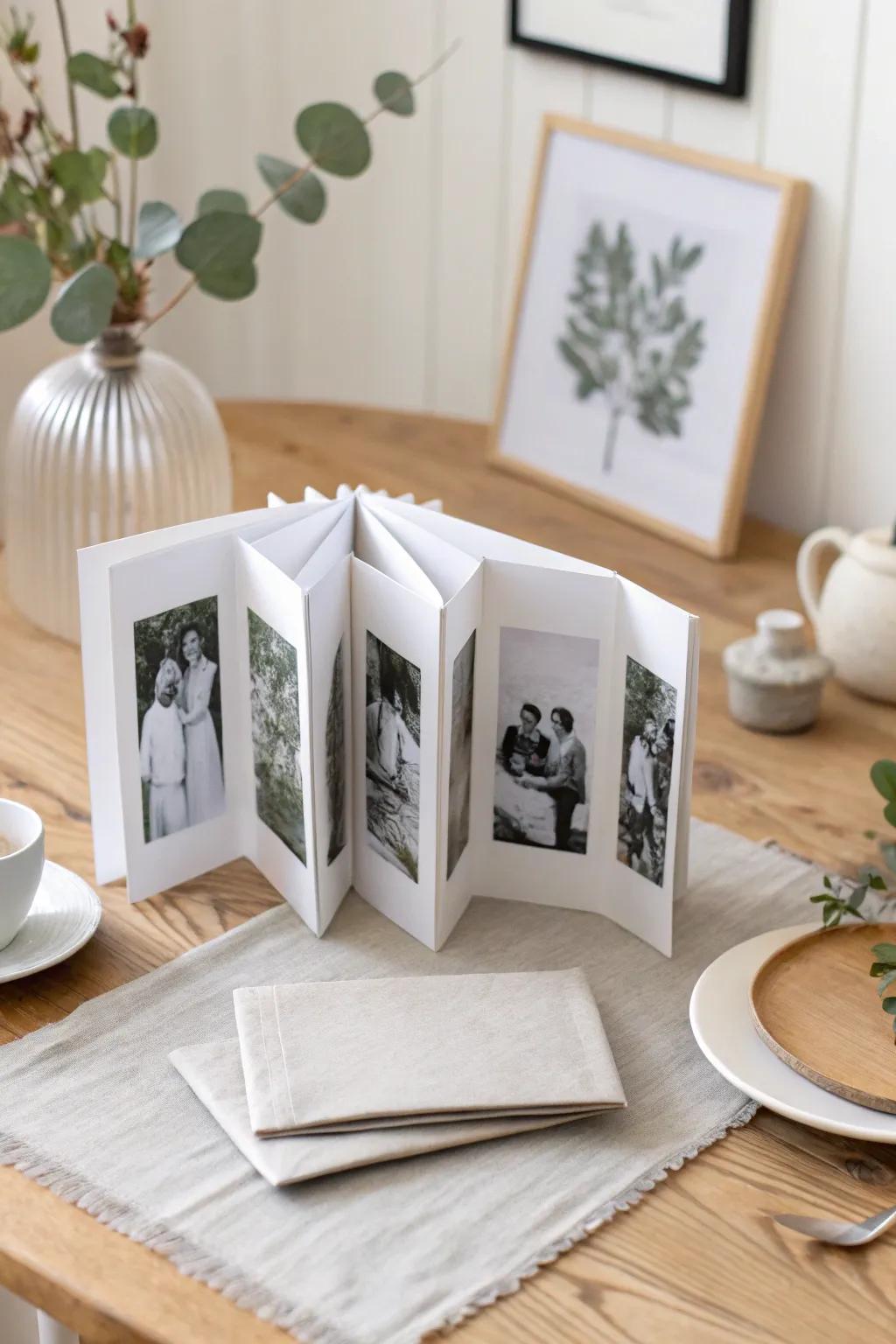 Celebrate Dad's special instances with an enchanting folding pictorial card laden with cherished recollections.