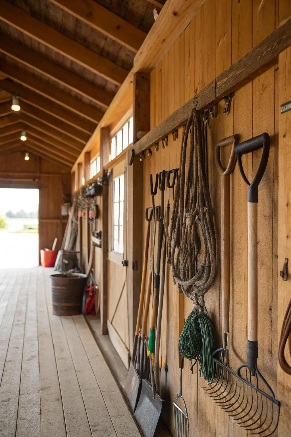 Keep instruments organized and easy to get to using basic hooks.
