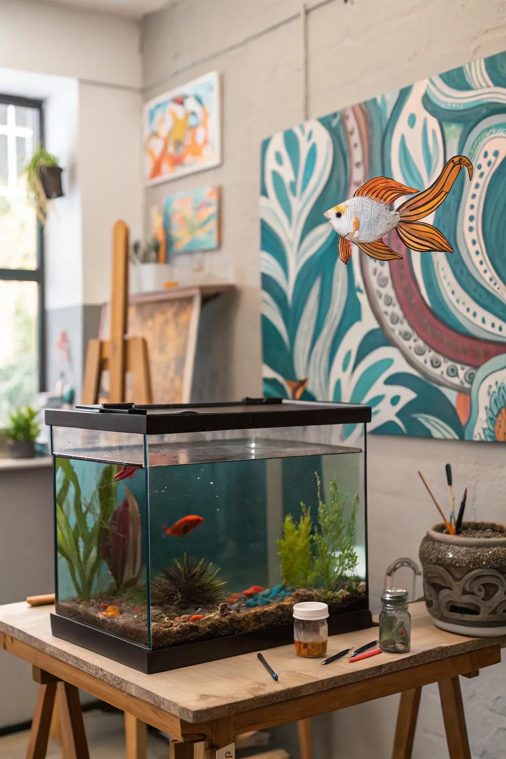 Imbue creativity through a creative painted fabric.