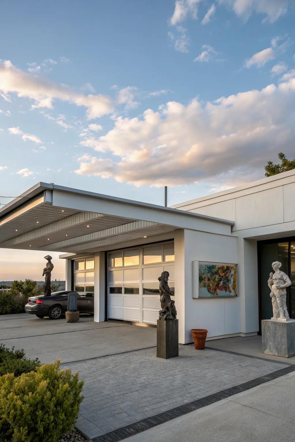 A rooftop art space on a flat roof garage is a unique method for expressing creativity.