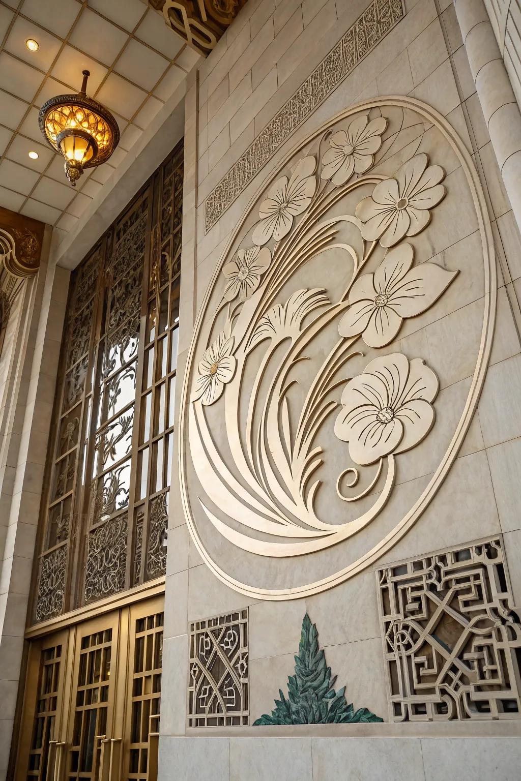 Art Nouveau influences convey artistic elegance.