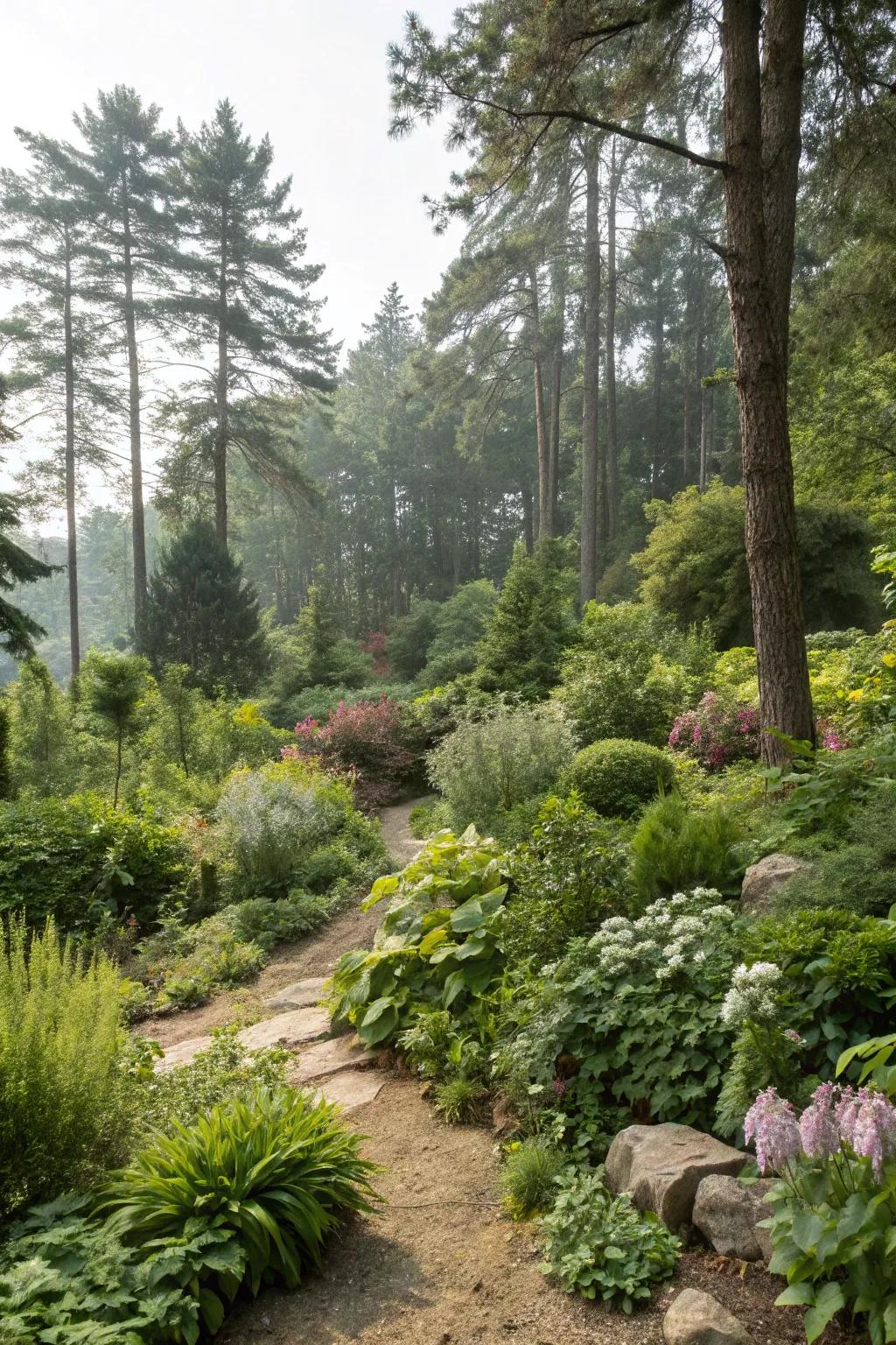 Varied flora promoting a lively, balanced garden.