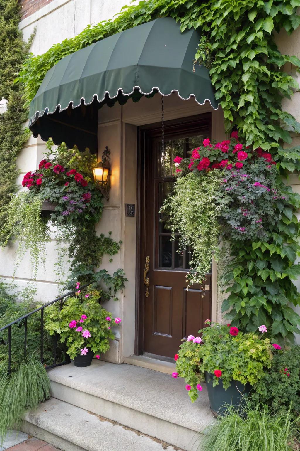 Living flora awnings bring nature to your doorstep.
