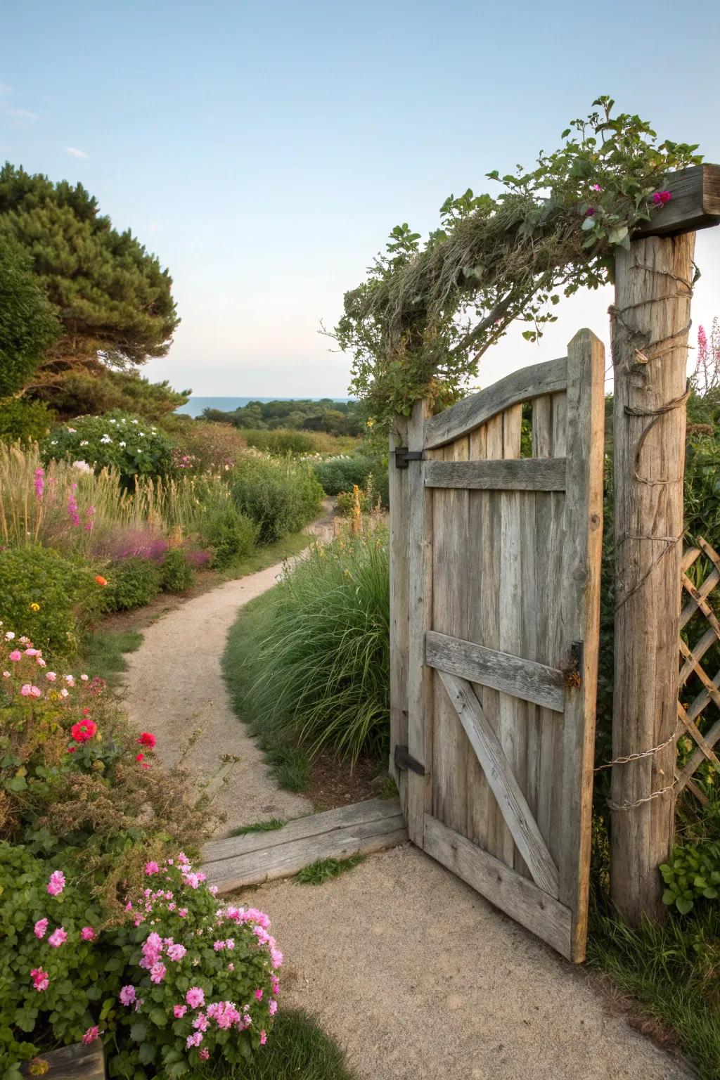 Natural wood gates impart warmth and charm to any home.