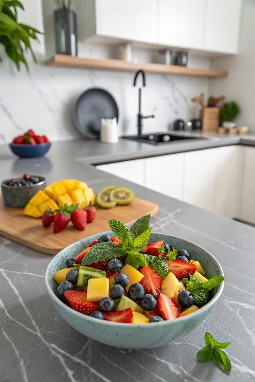 Fruit salads gain a revitalizing, fragrant touch from herbs like mint.