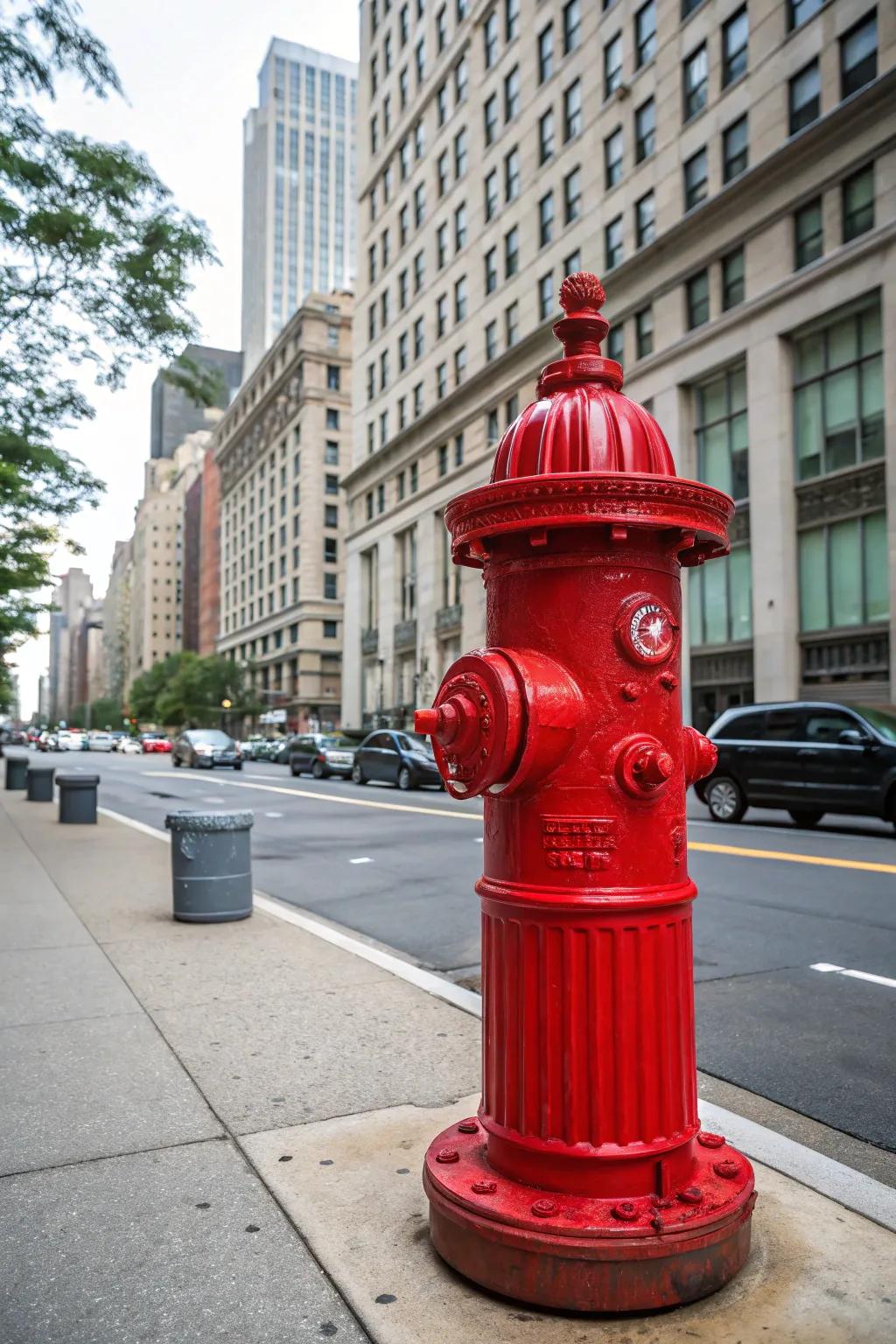A striking flame hydrant mailbox guaranteed to be noticed.
