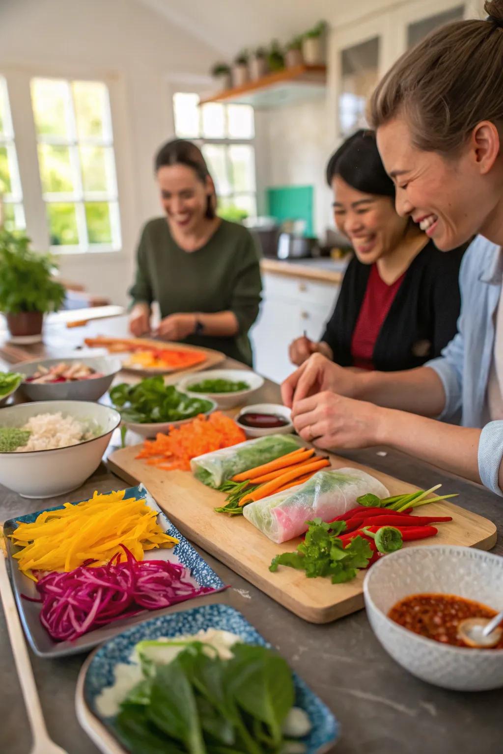 Healthy and interactive: roll your own spring rolls.