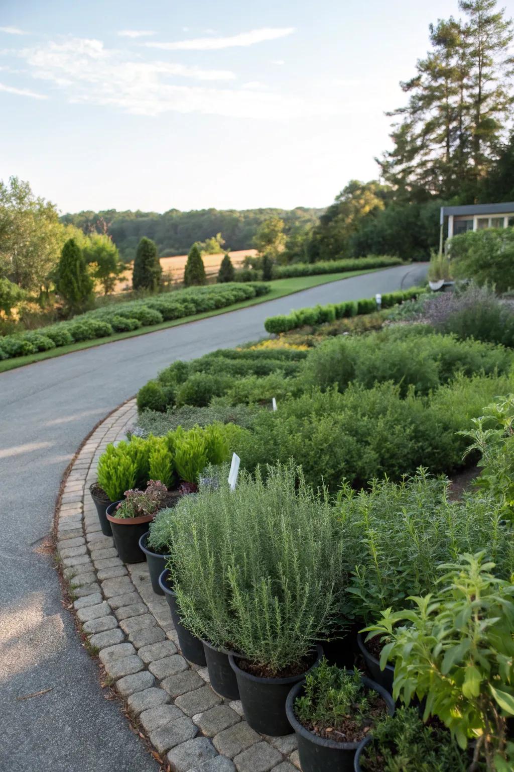 A spice garden provides fragrance and function.