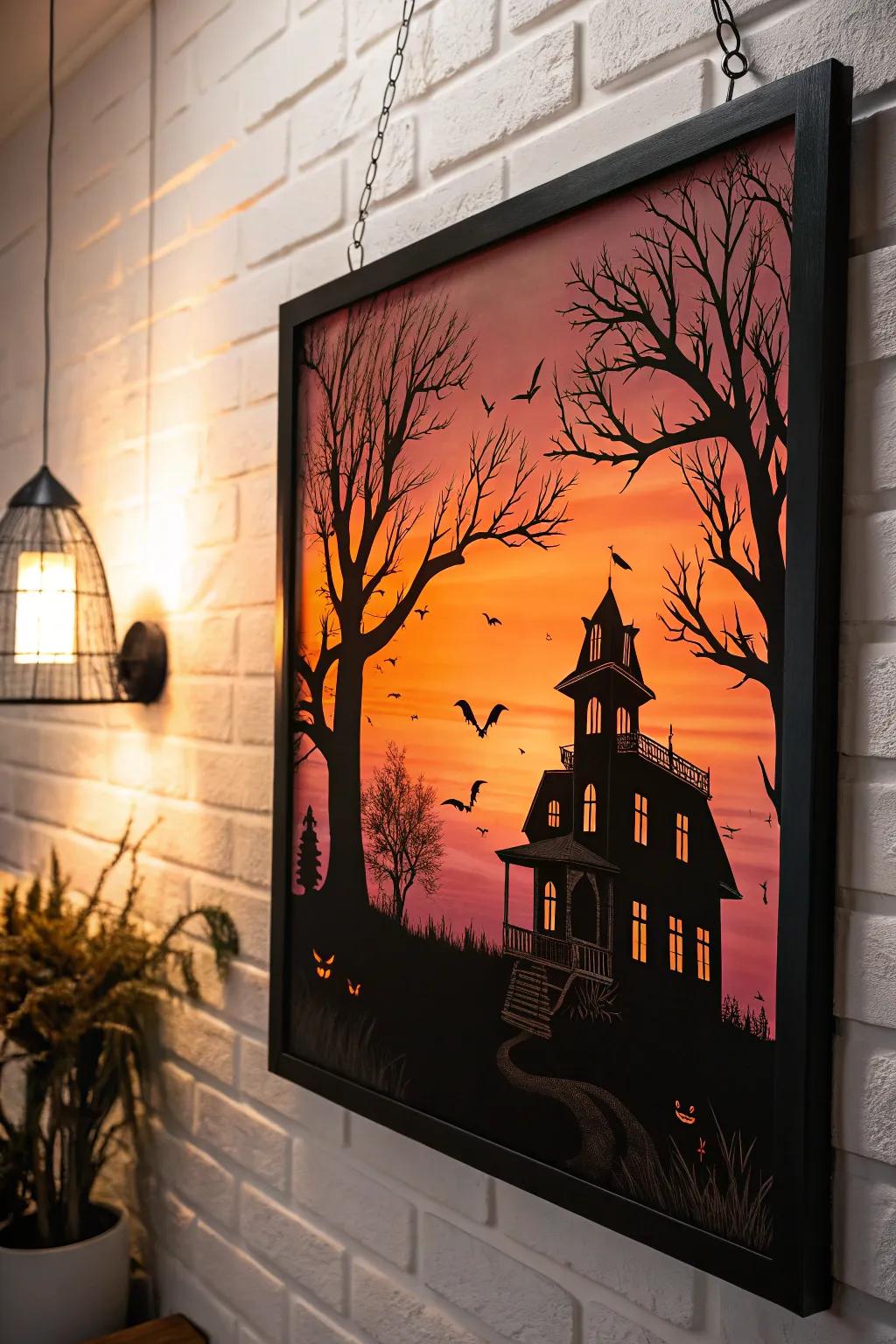 Haunted estate outlines create a dramatic effect