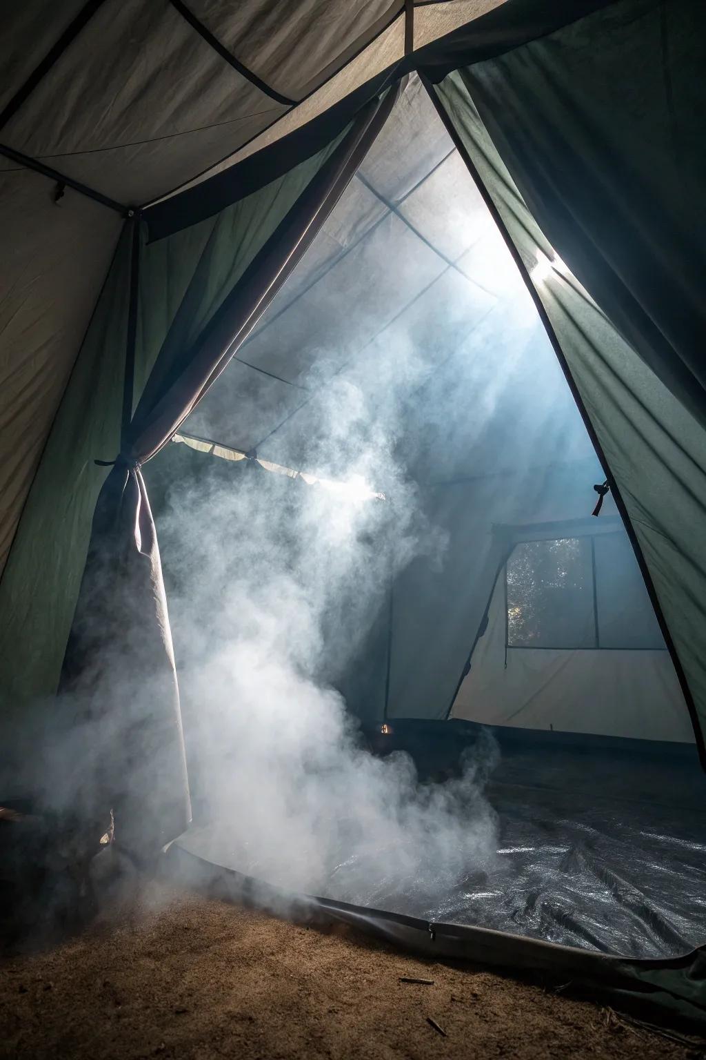 Add mystery with a vaporous ambiance in your Halloween tent.