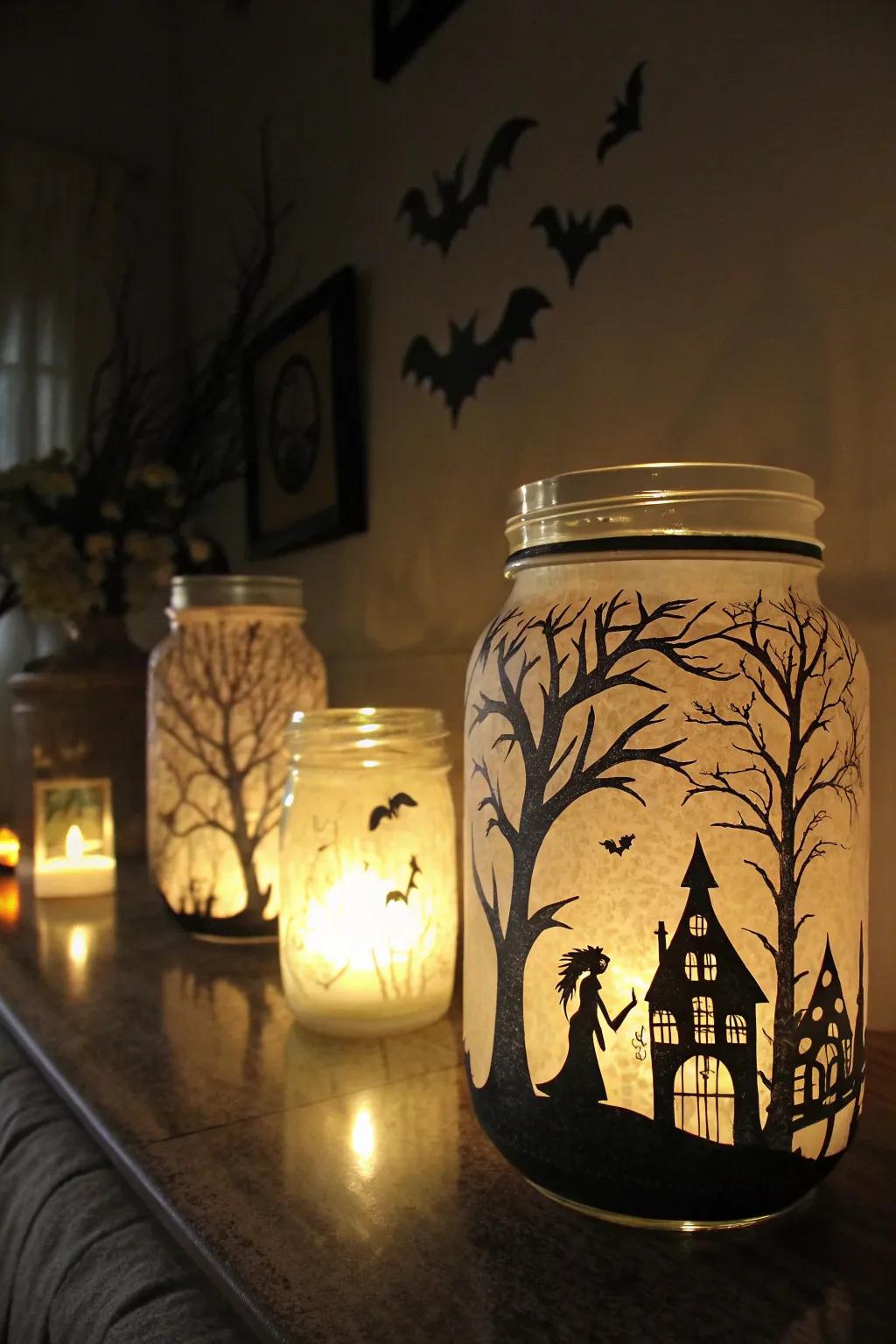 Film lanterns fashion an enchanting shimmer for Halloween.