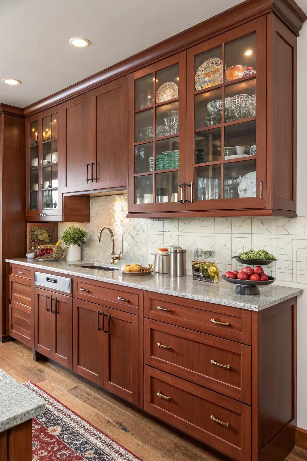 Hardware composed of blended glass and metallic to achieve unique features.