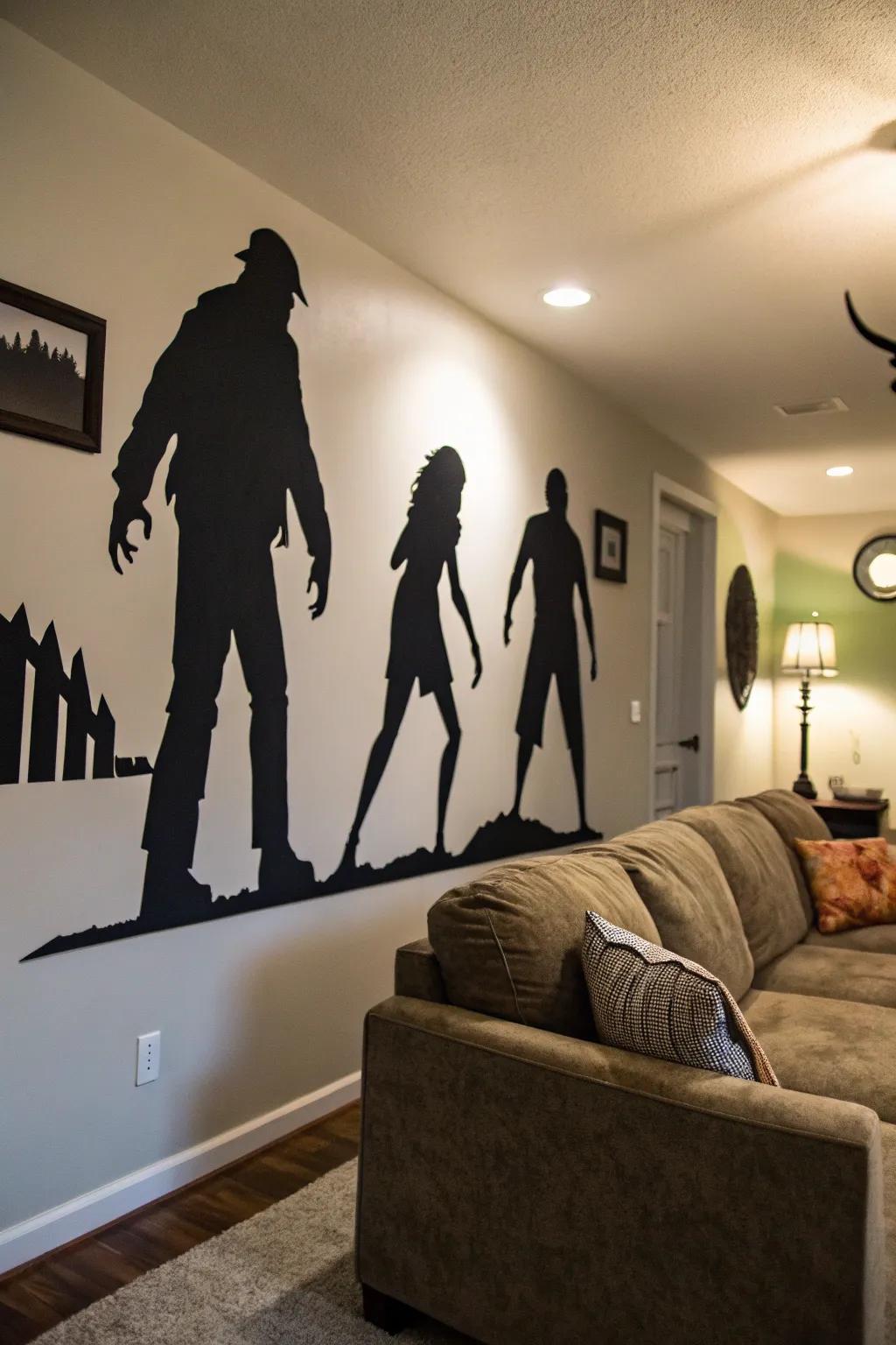 Revamp your walls via spine-tingling outlines to cultivate a spectral ambiance.