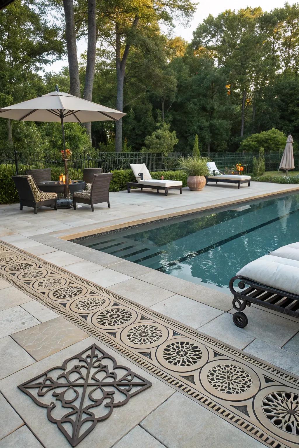 Bespoke grate patterns add a touch of personal style to the deck.
