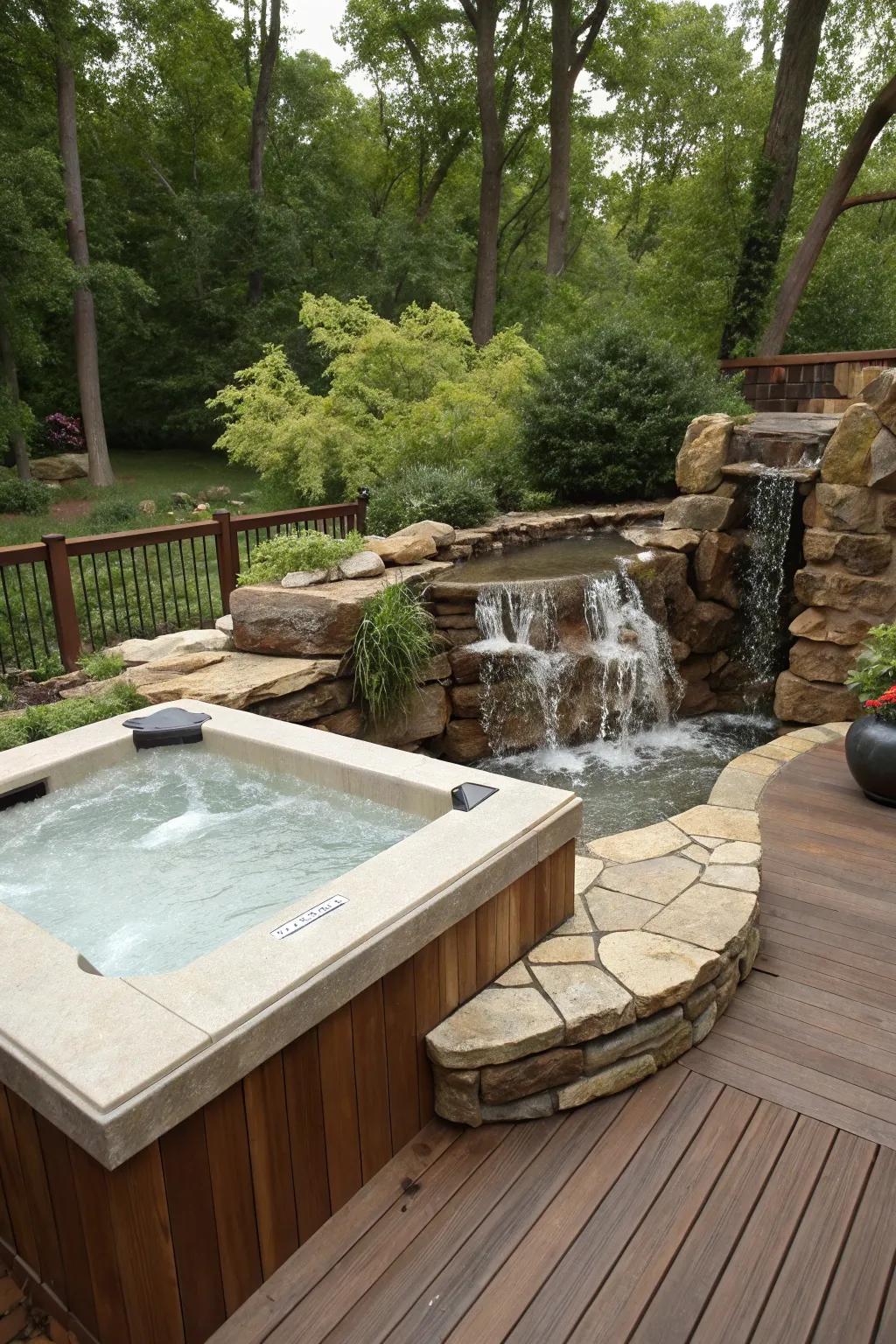 A cascade feature contributes soothing sounds and visual appeal.