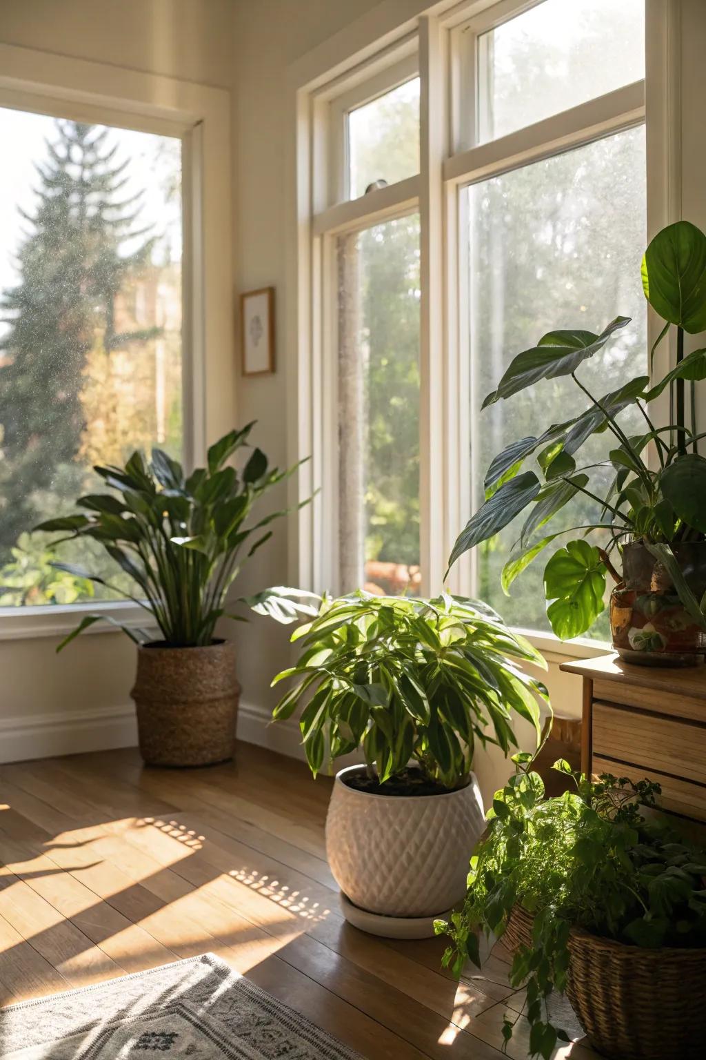 Sunlight keeps sun-loving botanicals thriving and vibrant.