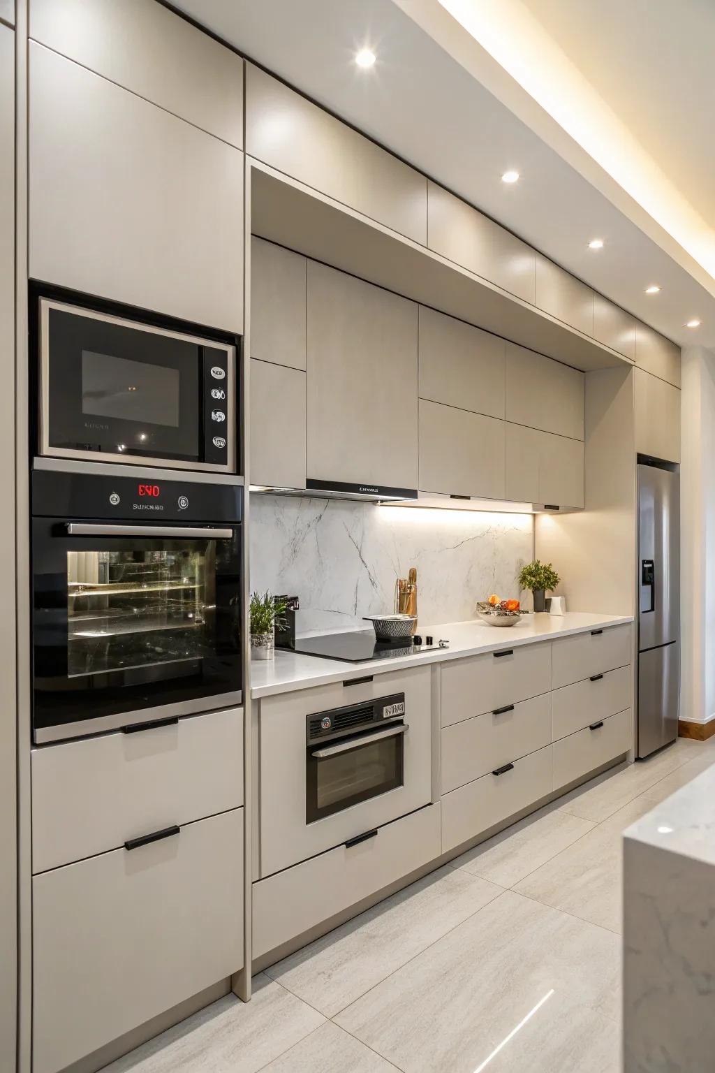 Achieve a streamlined look with integrated appliances.