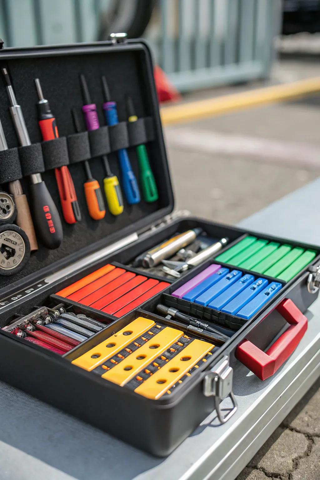 Color coding adds a touch of organization to your toolbox.