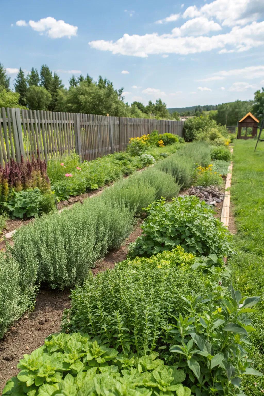 Spices add fragrance and utility to your veggie patch.