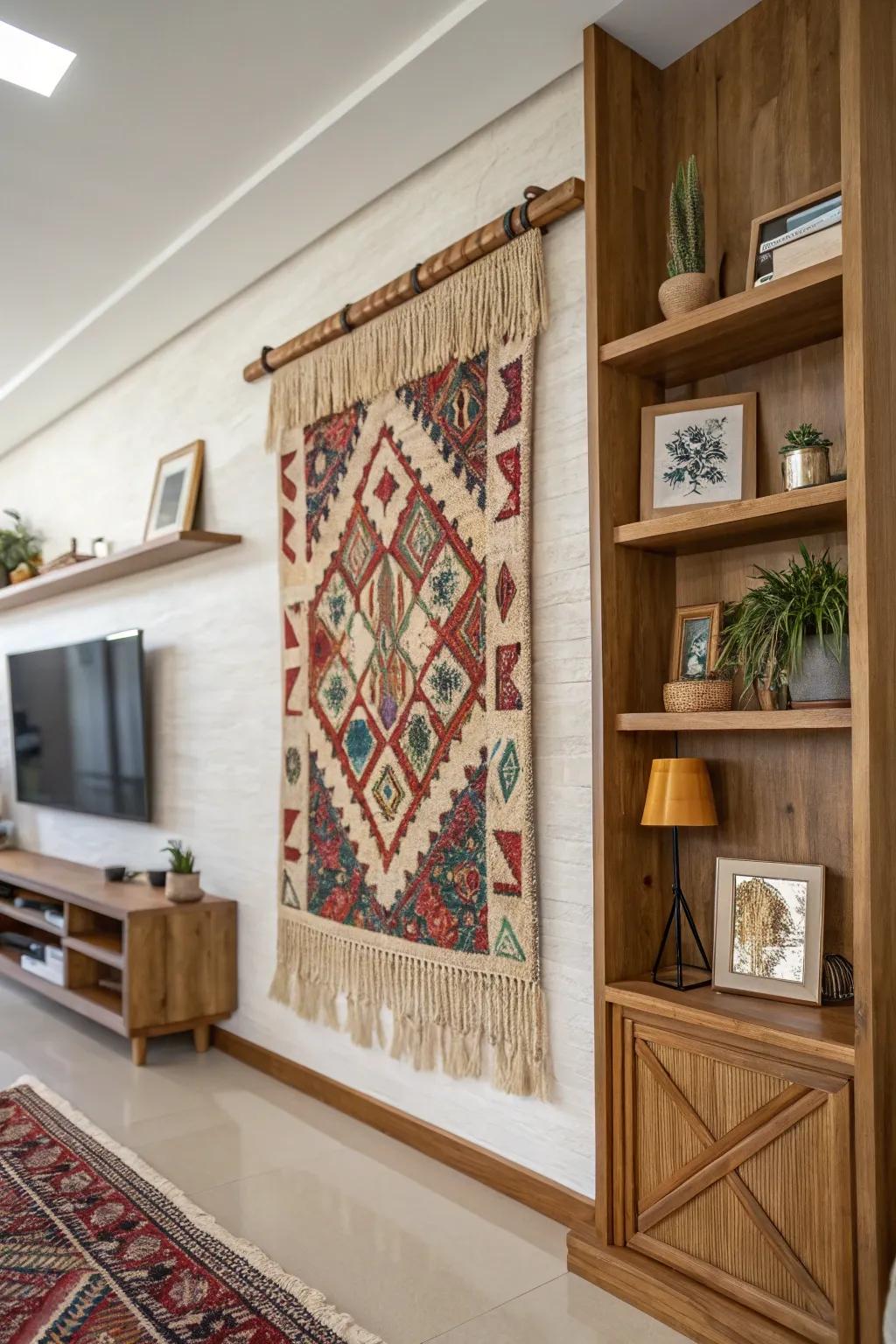 Textured elements cultivate warmth and intrigue.