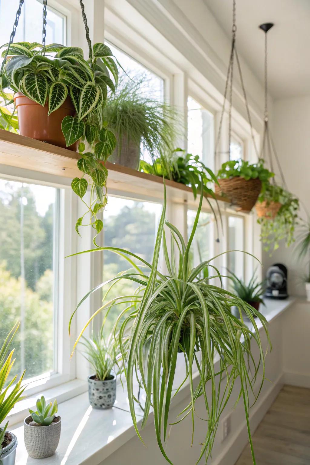 Enhance air quality with easy-care ribbon plants.