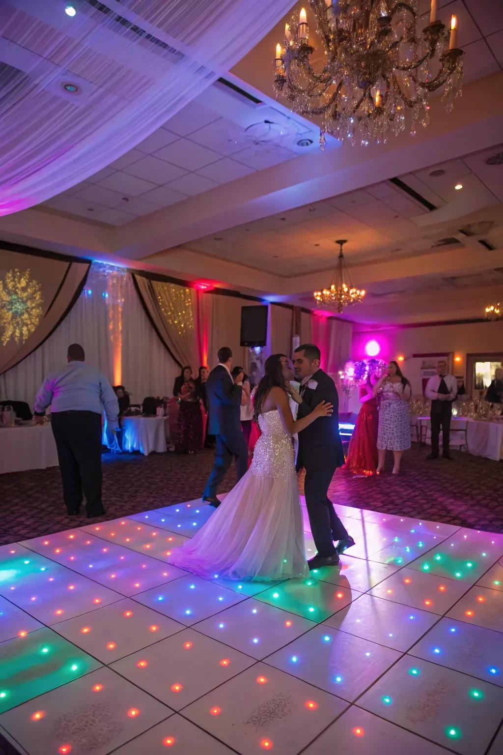 Unique illumination effects animate the dance floor.