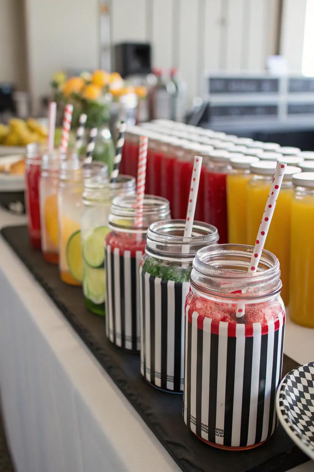 An imaginative umpire-inspired hydration hub at the celebration.