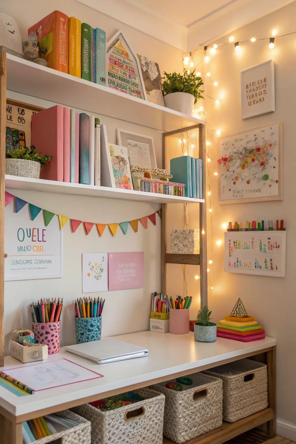 Stylish and practical multi-tiered shelving.