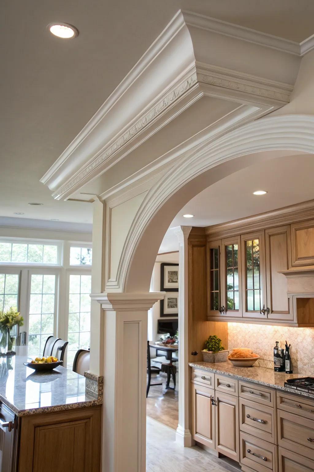 Concave trim offers a gentle, flowing touch.