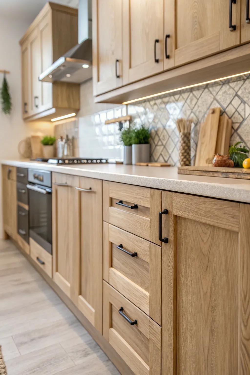 Eco-friendly components bring sustainability and style to the kitchen.