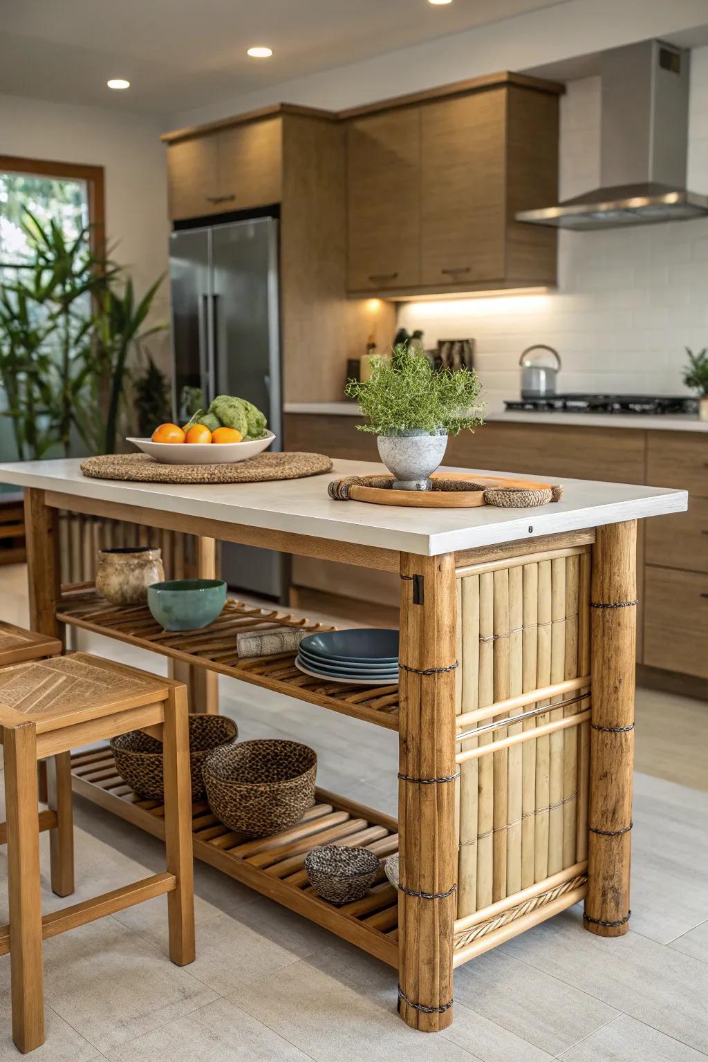 Eco-friendly materials for a sustainable kitchen design.