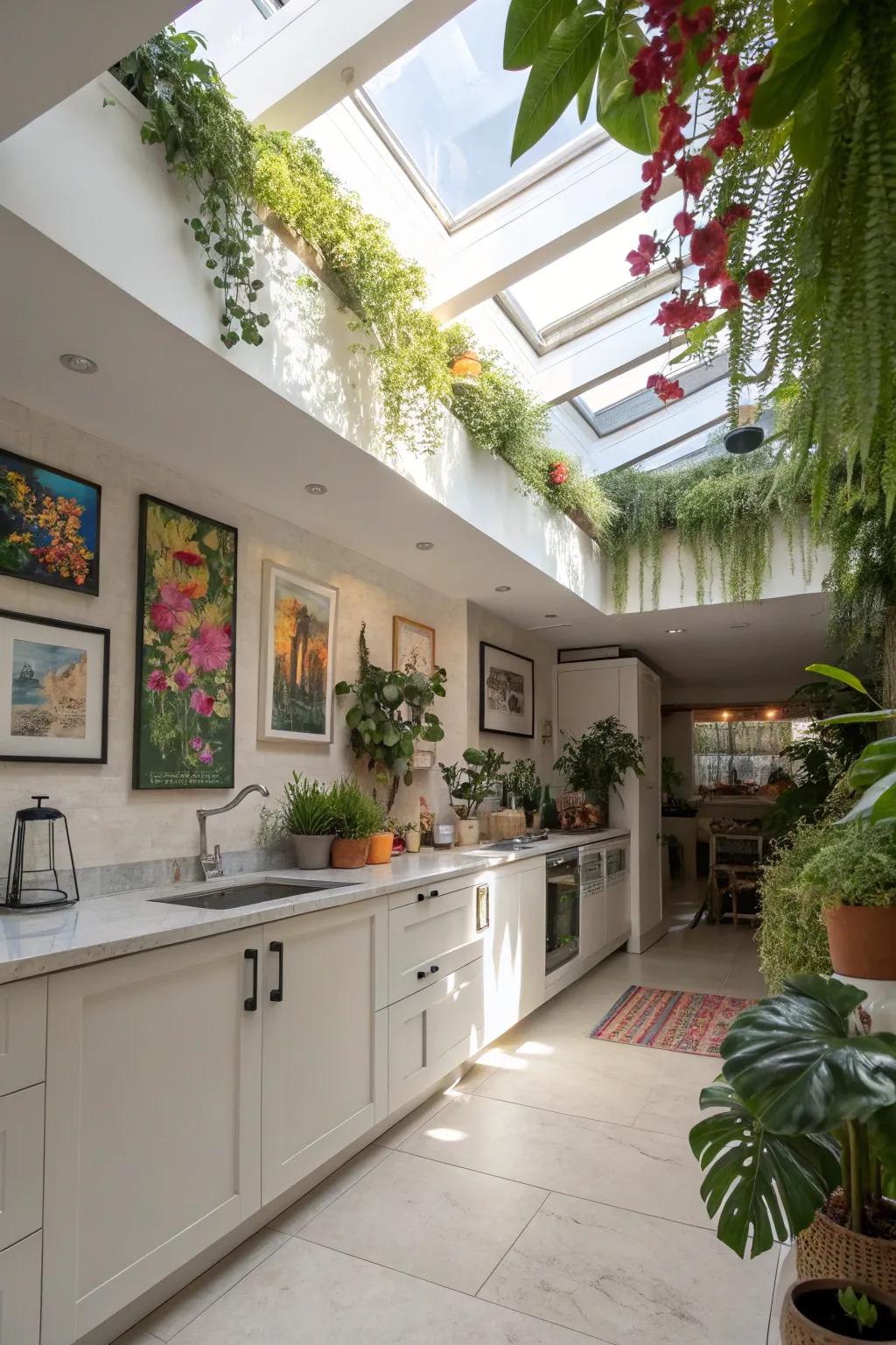 Decorative elements spring to life under the influence of natural light from atrium lights.