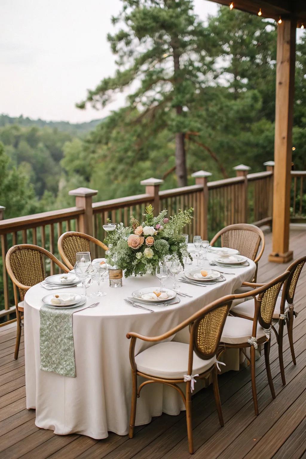 A dedicated dining area makes your deck perfect for outdoor meals.