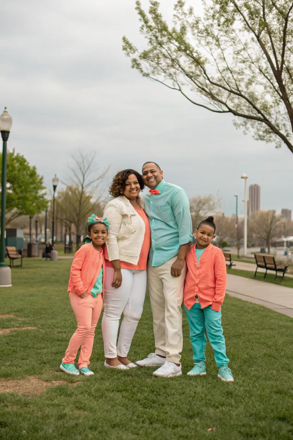 Playful pops of color create a fun and dynamic composition.