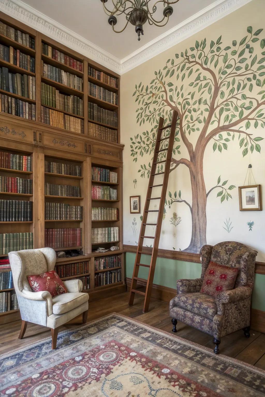 A genealogy illustration adds a personal touch to your library.
