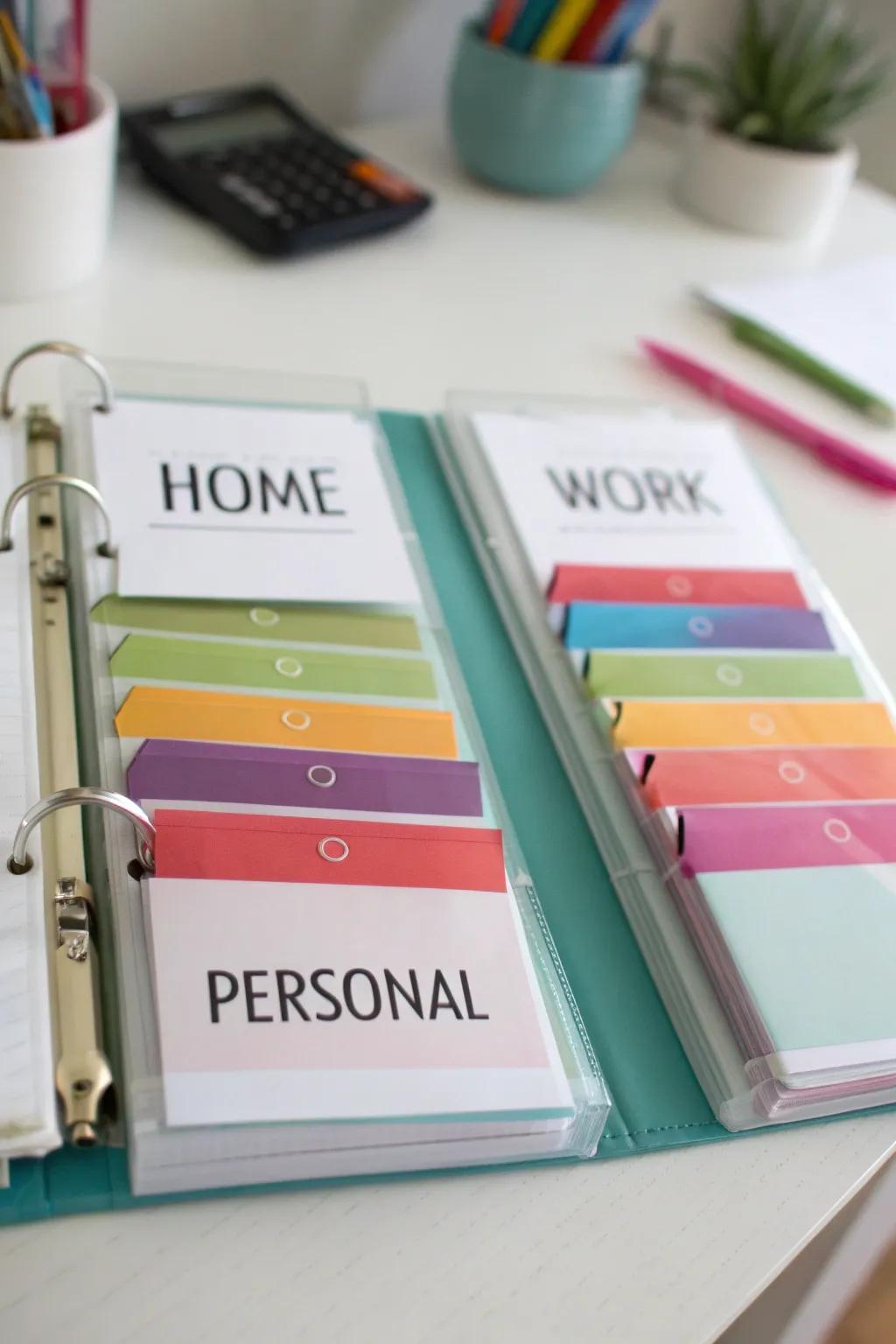 DIY guide tabs provide a personalized touch and enhance organization.
