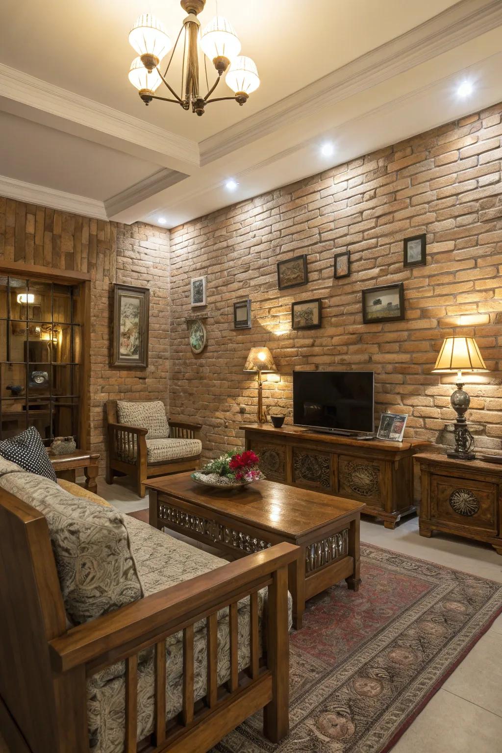 Simulated bricks bring classic attraction and texture.