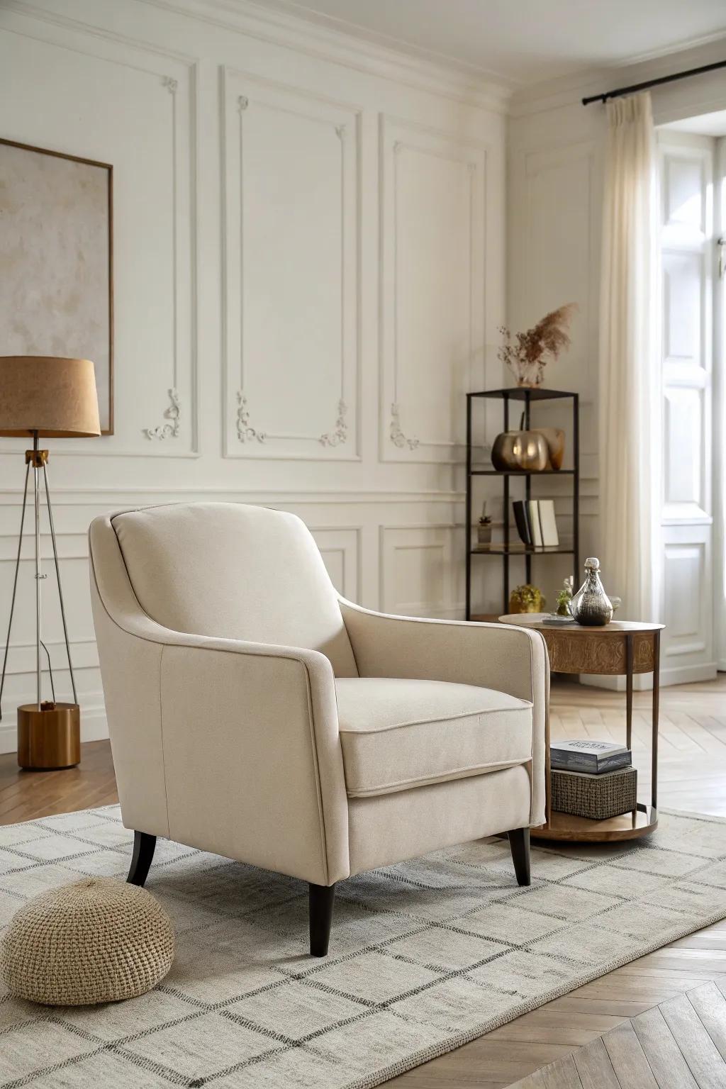 Minimalism converges with ease in refined chair aesthetics.