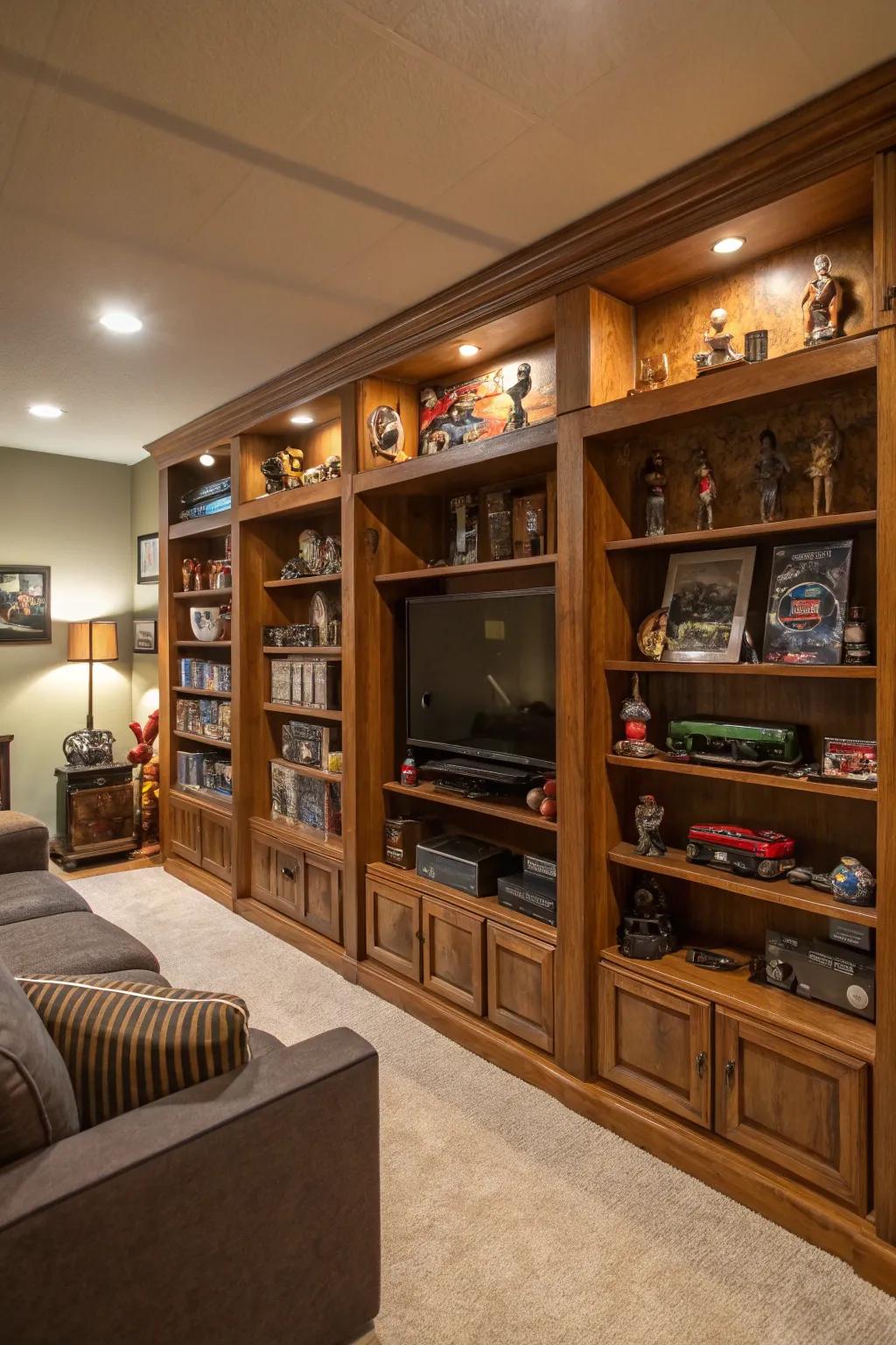 Bespoke shelving keeps your area organized and personal.