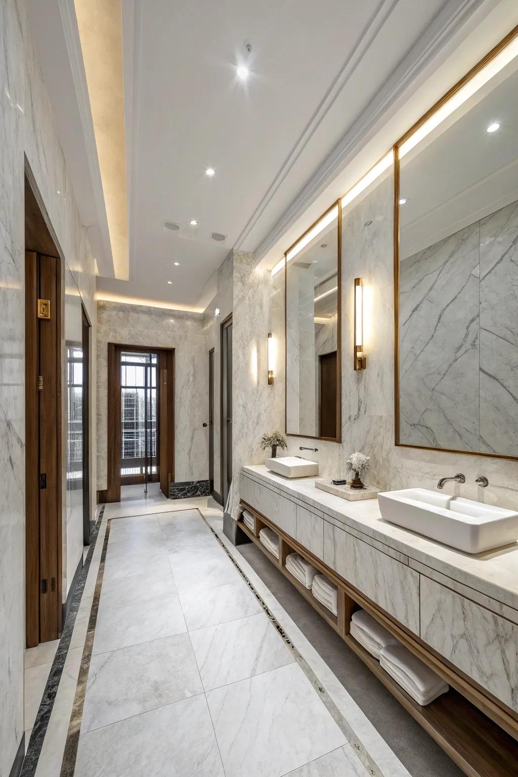 A minimalist design highlights the natural splendor of marble.