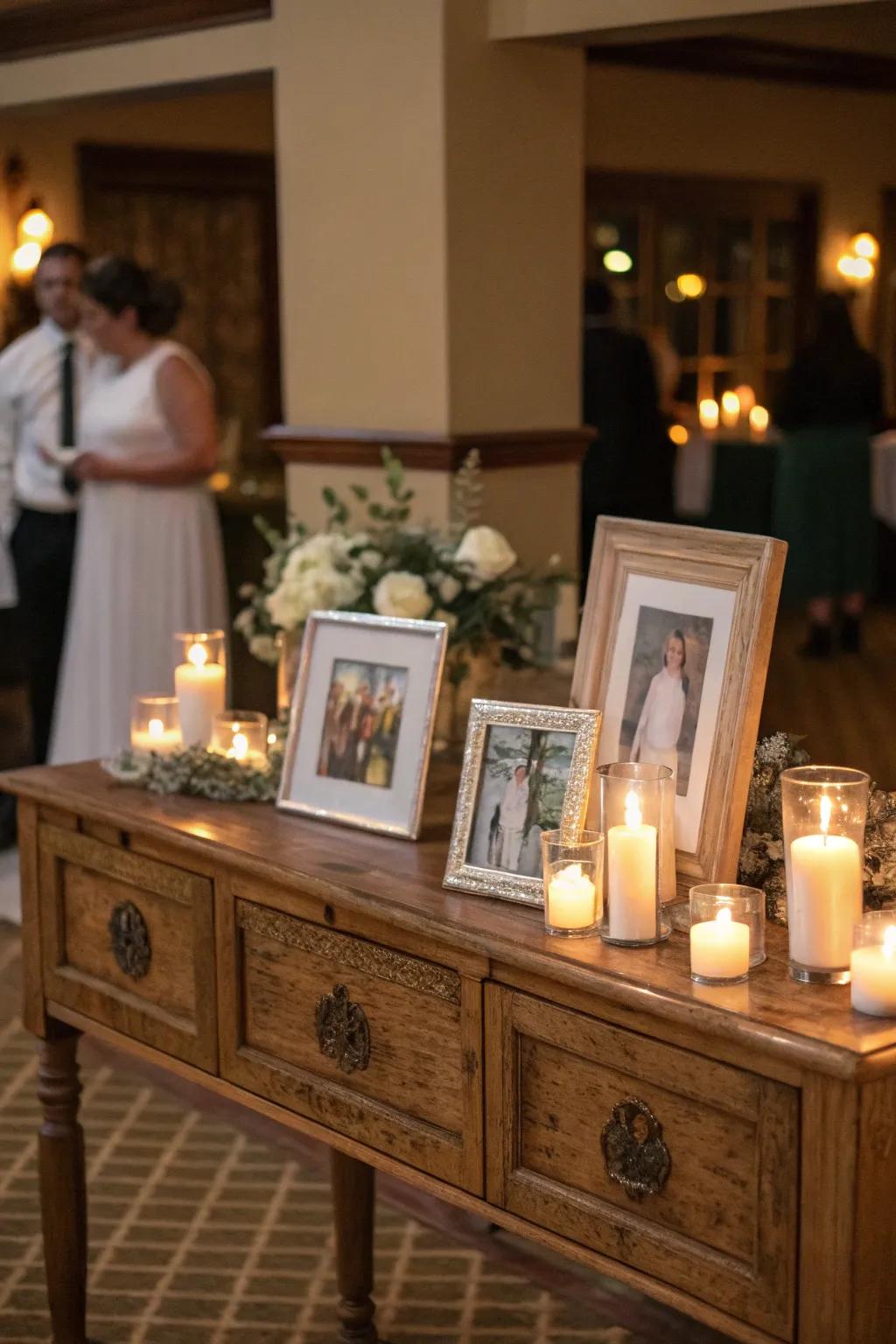 A family item adds heritage and depth to the display.